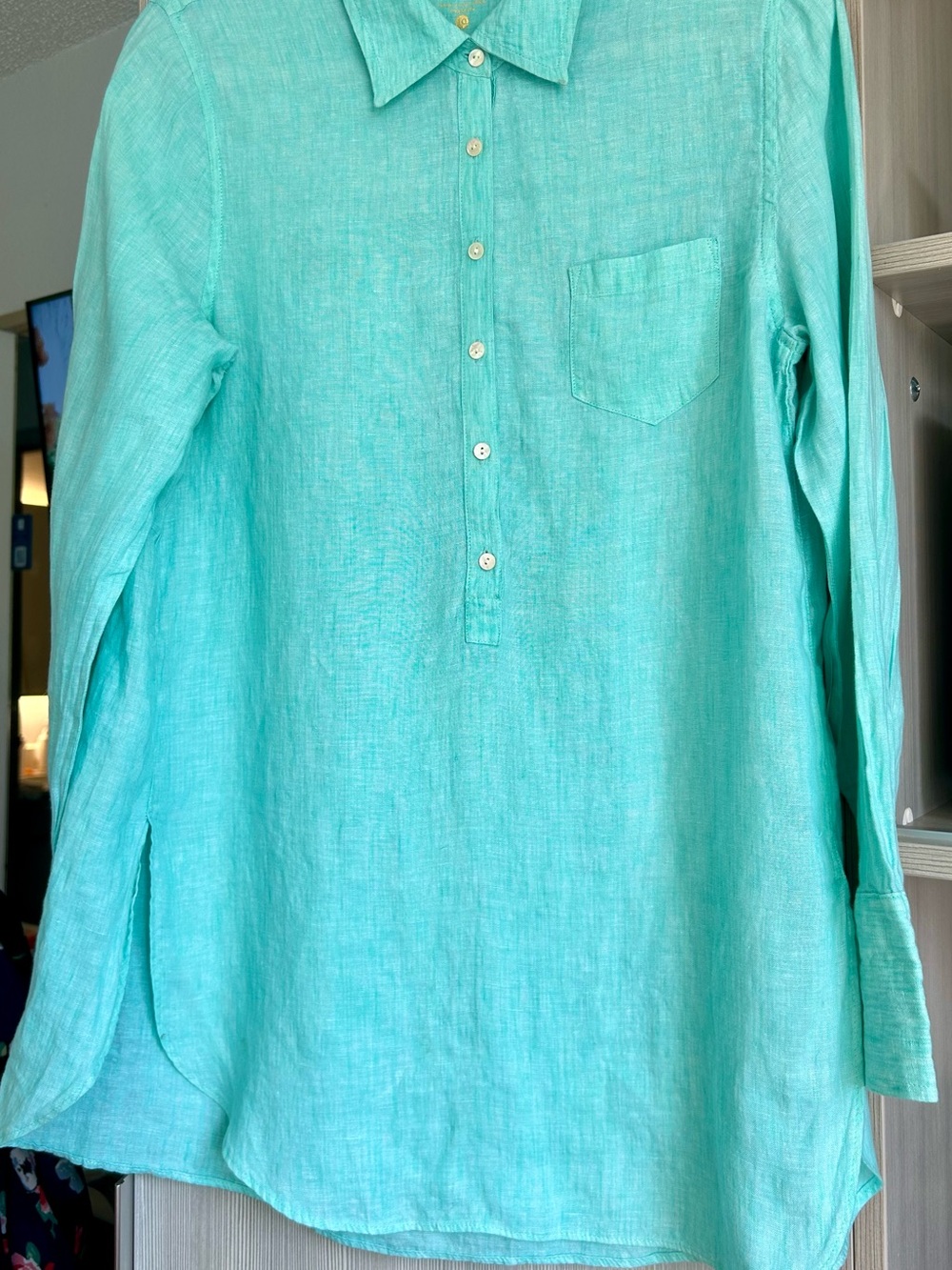 Lilly Pulitzer Mint Green Linen Tunic Shirt